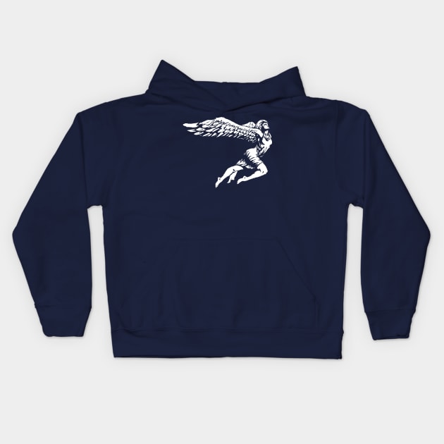 Angel Wings (white print) Kids Hoodie by CreatorJ